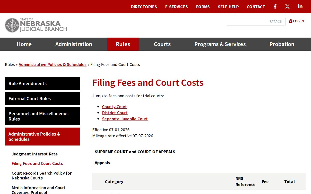 Phelps civil docket court fees and civil jurisdiction
