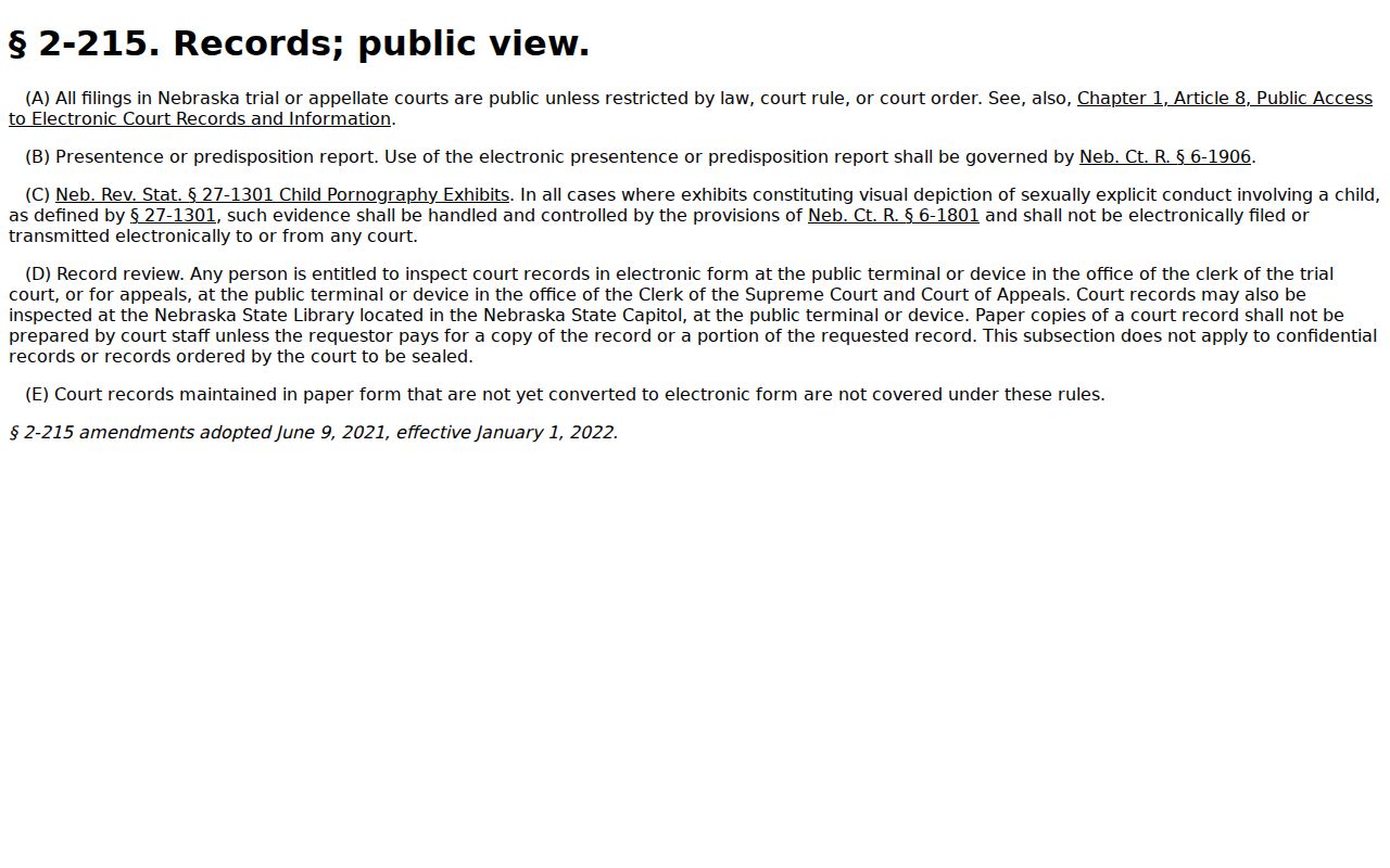 Phelps civil docket filing public-view rule
