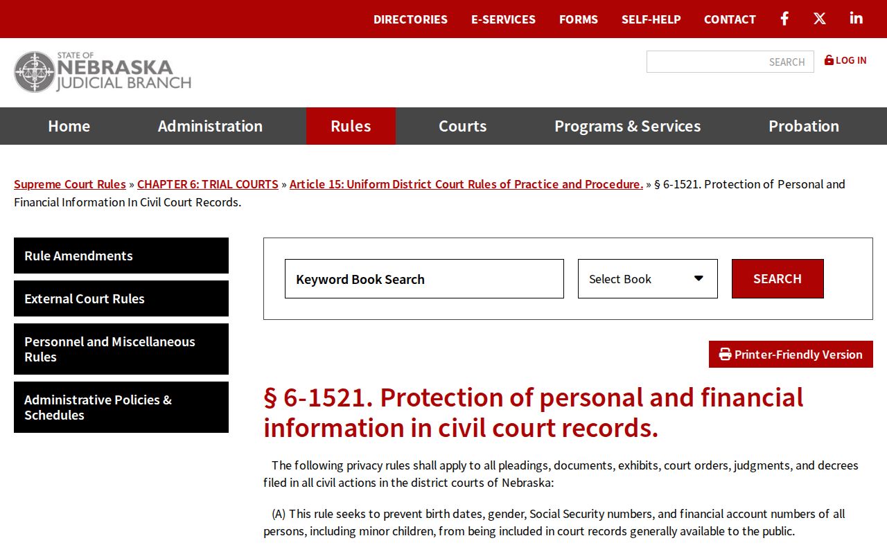 Phelps civil docket redaction rule
