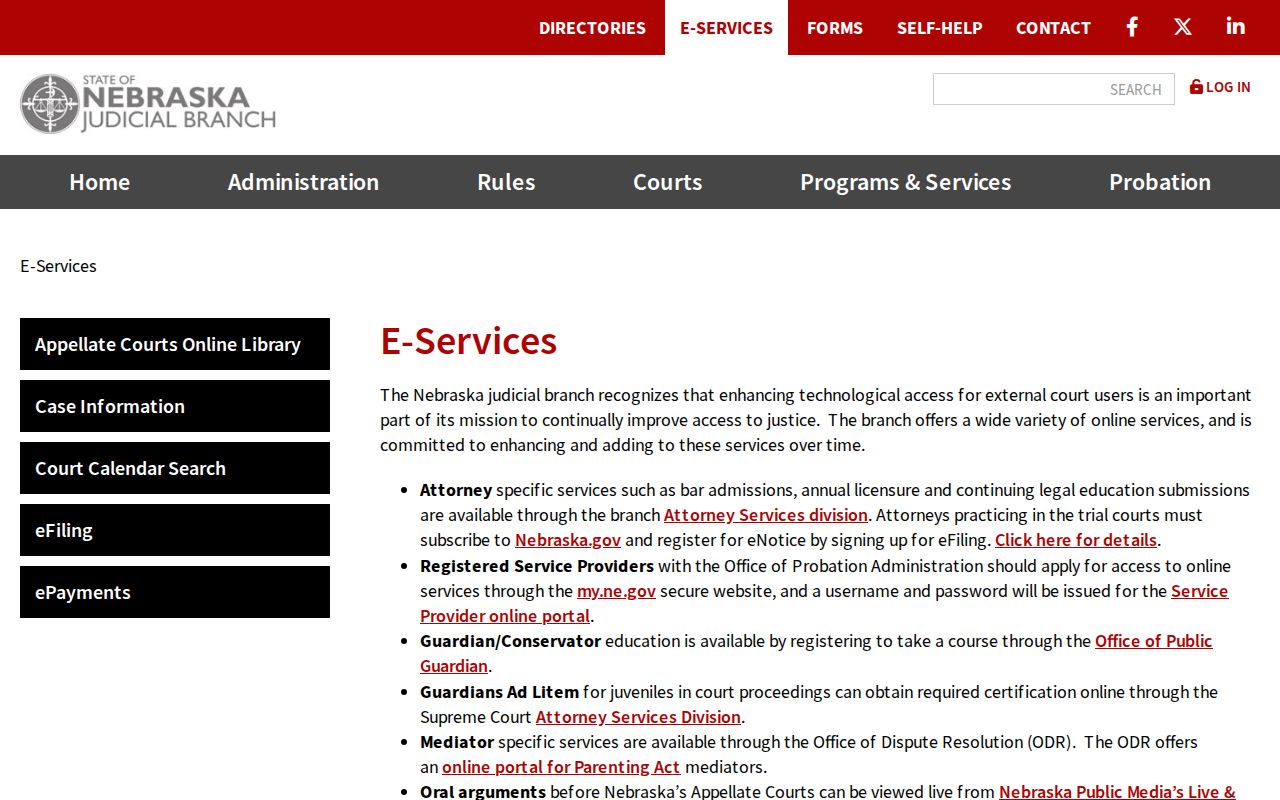 Phelps court calendar e-services