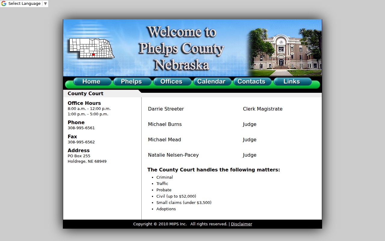 Phelps County Court docket records office