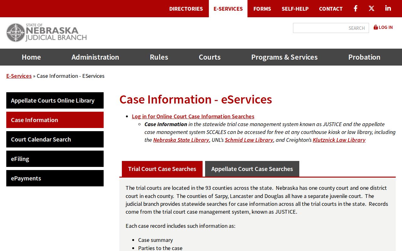 Phelps court docket case information service