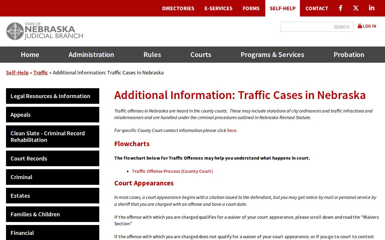 Phelps County traffic court records Nebraska traffic case process information